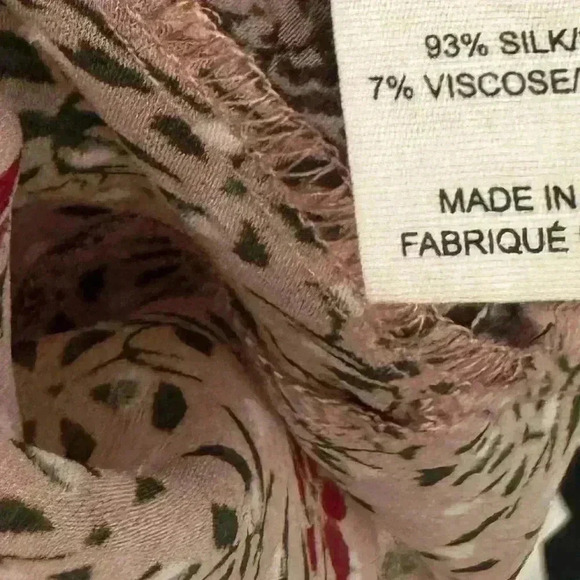 Ulla Johnson Patchwork Ruffle Silk Long Sleeve Blouse Floral Autumn Multi - Picture 8 of 12